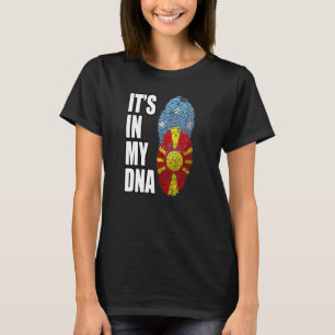 Macedonian And Micronesian Mix DNA Heritage Flag T-Shirt