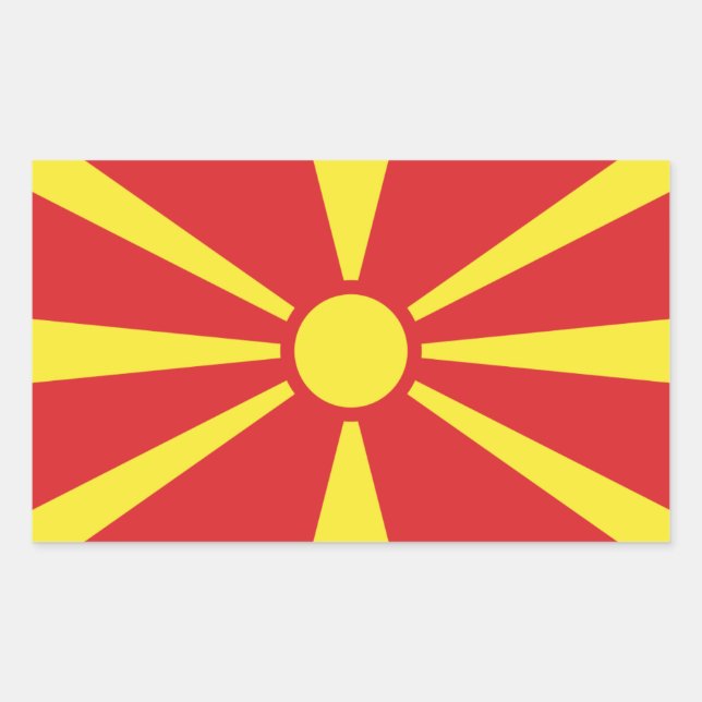 Macedonian Flag, Flag of North Macedonia Sticker (Front)