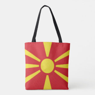 Macedonian Flag, Flag of North Macedonia Tote Bag