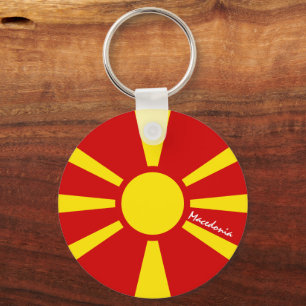 Macedonian Flag & Macedonia patriots / sports Keychain