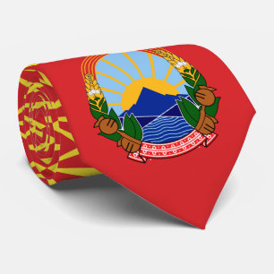 Macedonian Flag & National Emblem, North Macedonia Tie