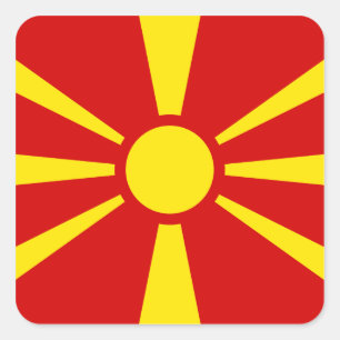 Macedonian Flag Square Sticker