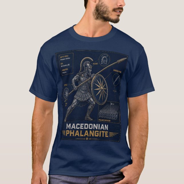 Macedonian Phalangite Blueprint T-Shirt (Front)