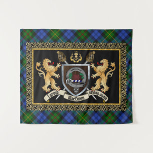MacEwen Clan Badge & Motto w/Lions  Tapestry
