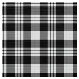 MacFarlane Black & White Tartan Fabric