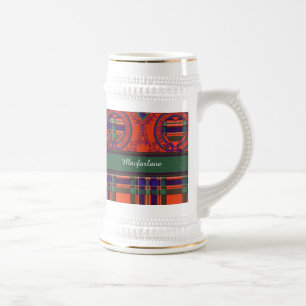Macfarlane clan Plaid Scottish tartan Beer Stein