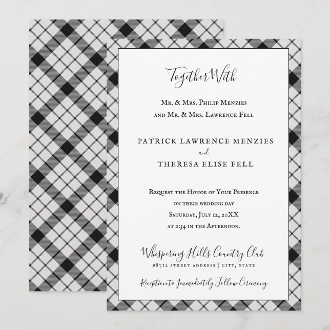 MacFarlane Plaid Tartan Scottish Clan Pattern Invitation (Front/Back)