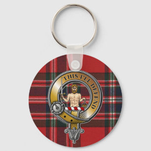 MacFarlane Tartan & Badge Keychain