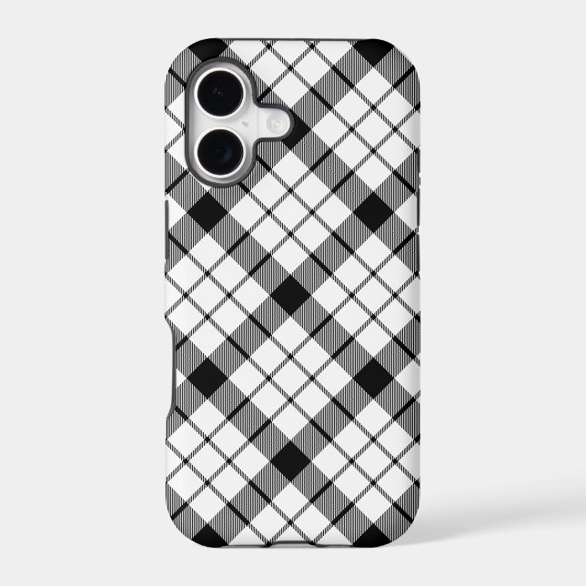 MacFarlane tartan black white plaid (Back)