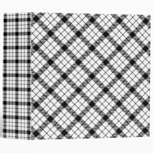 MacFarlane tartan black white plaid Binder
