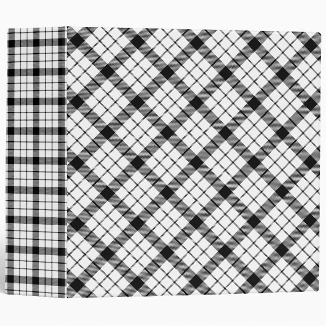 MacFarlane tartan black white plaid Binder (Front/Spine)