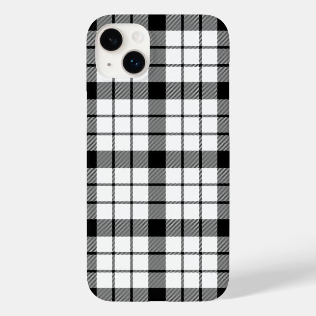 MacFarlane tartan black white plaid Case-Mate iPhone Case (Back)