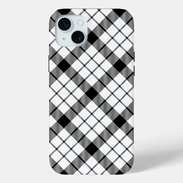 MacFarlane tartan black white plaid Case-Mate iPhone Case (Back)
