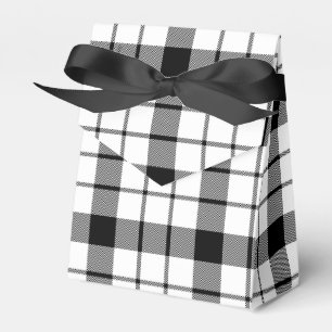 MacFarlane tartan black white plaid Favor Box