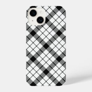 MacFarlane tartan black white plaid iPhone 14 Case
