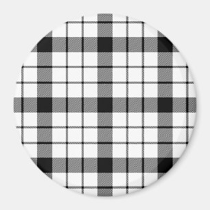MacFarlane tartan black white plaid Magnet
