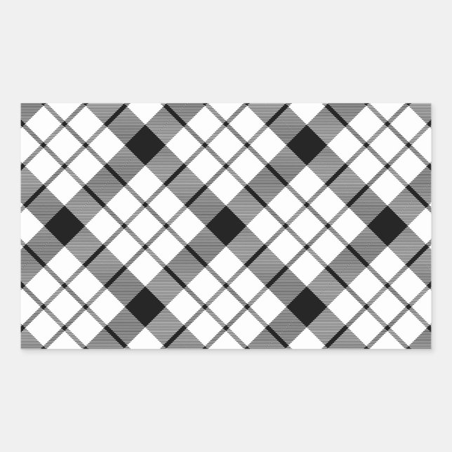 MacFarlane tartan black white plaid Sticker (Front)