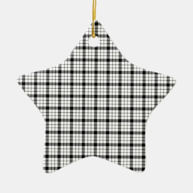 MacFarlane Tartan Ceramic Ornament (Front)