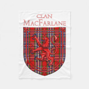 MacFarlane Tartan Scottish Plaid Lion Rampant Fleece Blanket