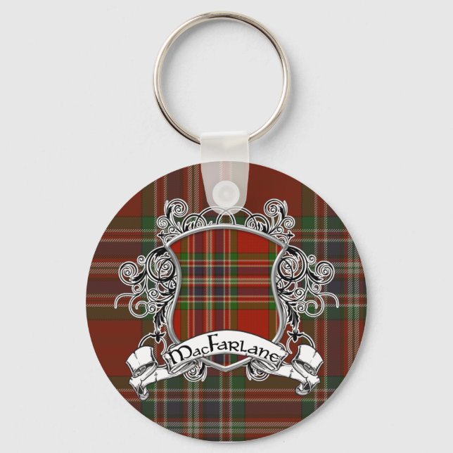 MacFarlane Tartan Shield Keychain (Front)