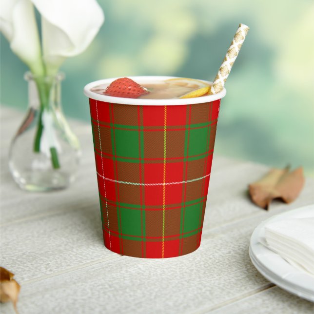 MacFee McPhee Scottish Clan Tartan Paper Cups (Insitu)