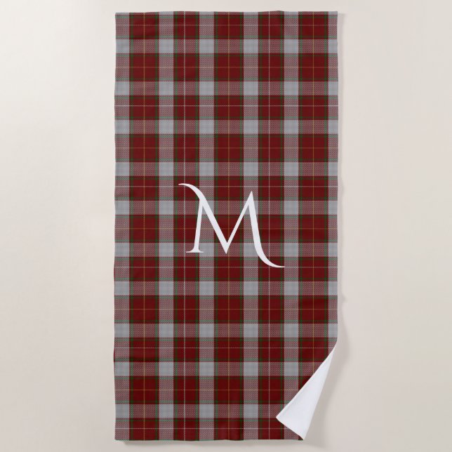 MacFie Clan Tartan Plaid Monogram Beach Towel (Front)