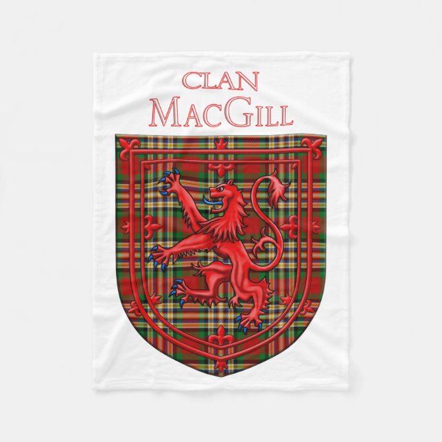 MacGill Tartan Scottish Plaid Lion Rampant Fleece Blanket (Front)