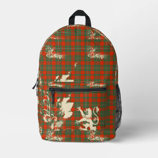 MacGregor Ancient Tartan Scotland Lion Map Art Printed Backpack