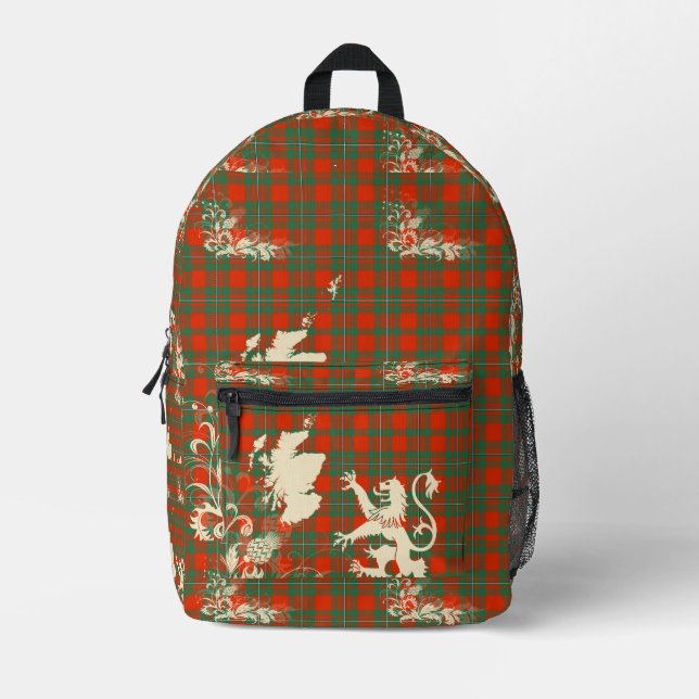MacGregor Ancient Tartan Scotland Lion Map Art Printed Backpack (Front)
