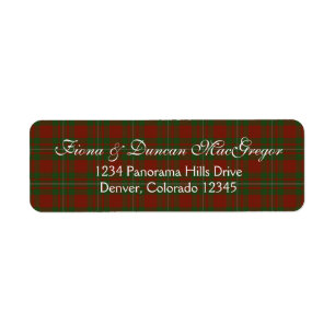 MacGregor Cardney Tartan Scottish Return Address