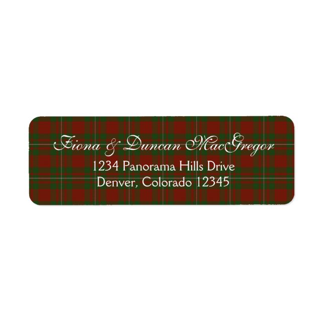 MacGregor Cardney Tartan Scottish Return Address (Front)