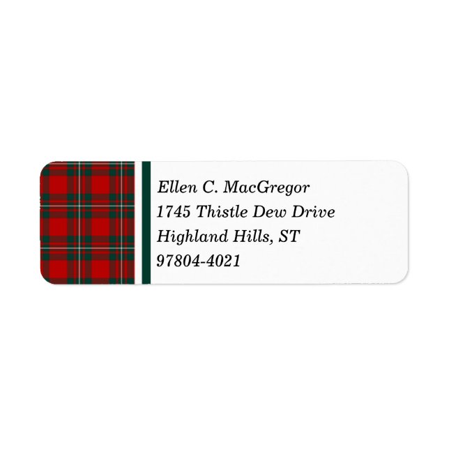 MacGregor Clan Rouge et Tartan vert de la forêt (Devant)