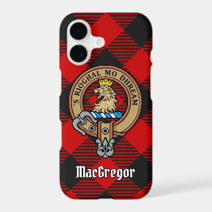 MacGregor Crest over Rob Roy Tartan iPhone Case