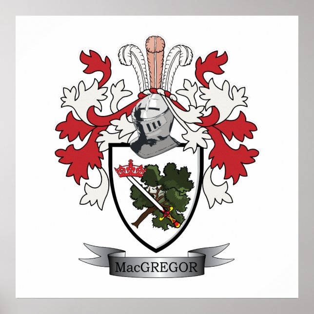 MacGregor Family Crest Coat of Arms Poster (Front)
