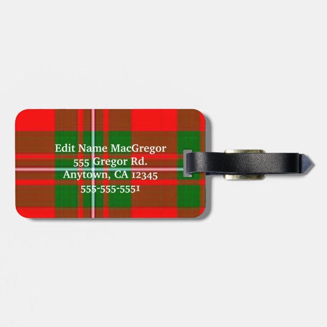 MacGregor Luggage Tag Please customize information (Back Horizontal)