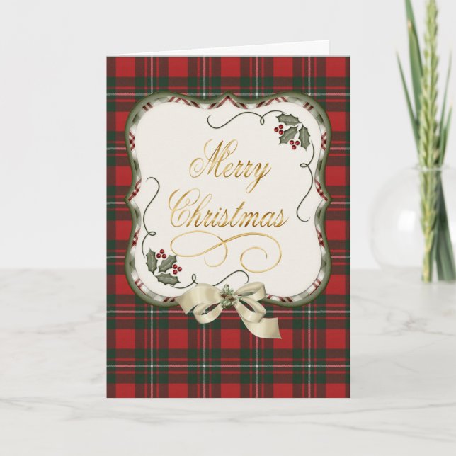 MacGregor Modern Original Scottish Tartan Holiday Card (Front)