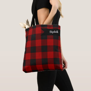 MacGregor Rob Roy Buffalo Plaid Red Tartan Tote Bag