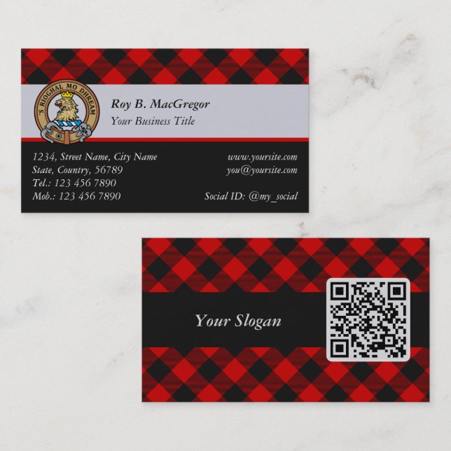 MacGregor Rob Roy Tartan Business Card (Front/Back)