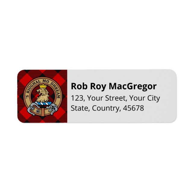 MacGregor Rob Roy Tartan Label (Front)
