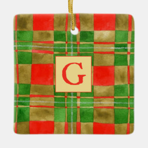 MACGREGOR TARTAN Carré en céramique Ornement + Ini