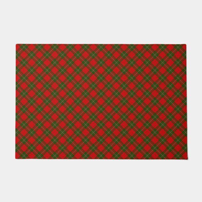 MacGregor tartan red green plaid Doormat (Front)