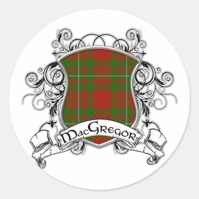 MacGregor Tartan Shield Classic Round Sticker (Front)