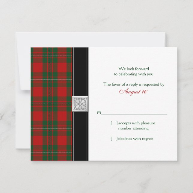 MacGregor Tartan Wedding Reply Card (Front)