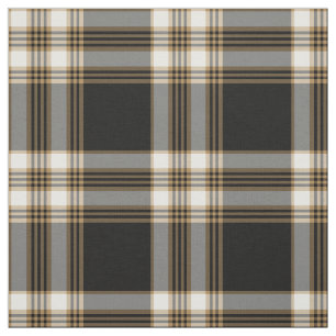 MacGuinness Tartan Black and Brown Irish Plaid Fabric