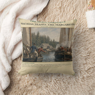 Machias Seizes The Margaretta June 12, 1775 Throw Pillow