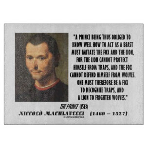 Machiavelli Prince Imitate Fox and the Lion Quote Cutting Board