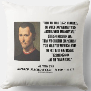 Machiavelli Three Classes Of Intellects Quote Throw Pillow