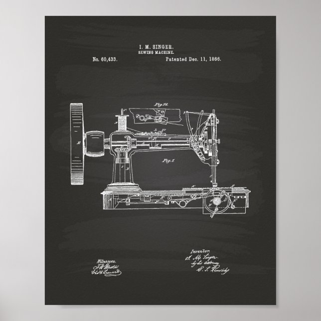 Machine à coudre 1866 Tableau de bord de l'art bre (Devant)