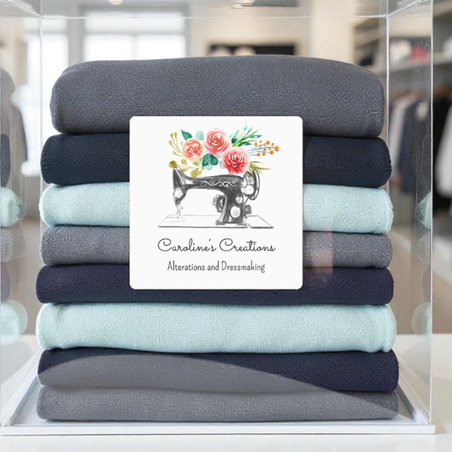 Machine à coudre Noir Blanc Seamstress Étiquette s (Créateur téléchargé)