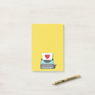 Machine à écrire vintage Red Heart Love Post-it No